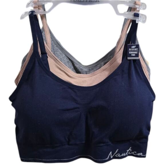 Nautica 3pk Active Athletic Workout Lounge Bras Bralettes Plus‎ Size 2X New - Picture 1 of 11